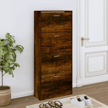 Shoe Cabinet Smoked Oak - Stylish Storage Solution | Hipo Market