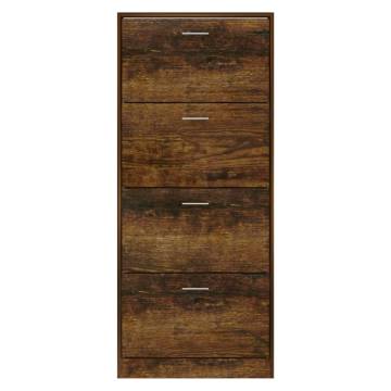 Shoe Cabinet Smoked Oak - Stylish Storage Solution | Hipo Market