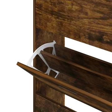 Shoe Cabinet Smoked Oak - Stylish Storage Solution | Hipo Market