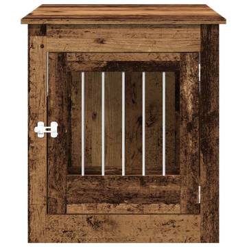 Stylish Dog Crate Furniture in Old Wood - 64.5x80x71 cm