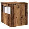 Stylish Dog Crate Furniture in Old Wood - 64.5x80x71 cm