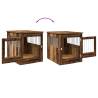 Stylish Dog Crate Furniture in Old Wood - 64.5x80x71 cm