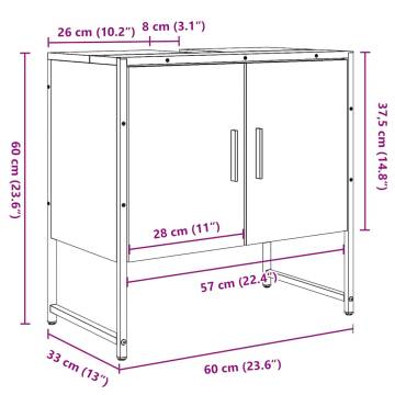 Bathroom Sink Cabinet Old Wood 60x33x60 cm | Hipo Market