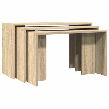 Nesting Tables 3 pcs Sonoma Oak - Stylish & Practical Design