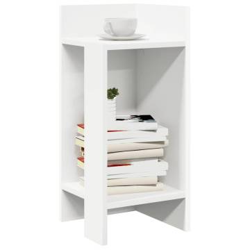 Stylish White Side Table with Shelf - 25.5x27x60 cm