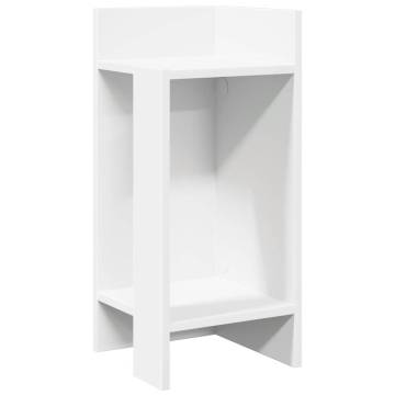 Stylish White Side Table with Shelf - 25.5x27x60 cm