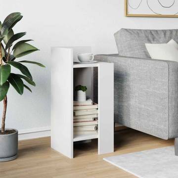 Stylish White Side Table with Shelf - 25.5x27x60 cm