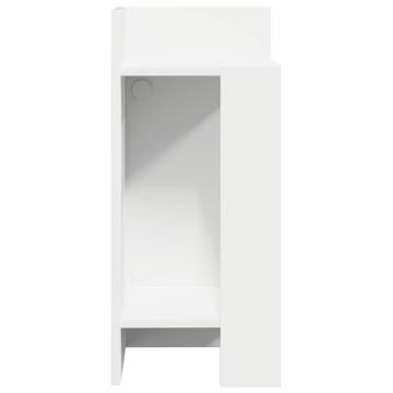 Stylish White Side Table with Shelf - 25.5x27x60 cm