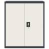 Stylish Anthracite and White File Cabinet - 90x40x105 cm