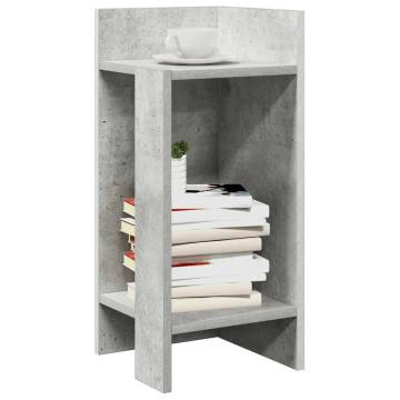 Stylish Side Tables (2 pcs) with Shelf - Concrete Grey