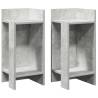 Stylish Side Tables (2 pcs) with Shelf - Concrete Grey