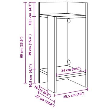 Stylish Side Tables (2 pcs) with Shelf - Concrete Grey