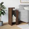 Stylish Brown Oak Side Table with Shelf - 25.5x27x60 cm