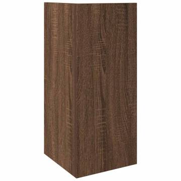 Stylish Brown Oak Side Table with Shelf - 25.5x27x60 cm