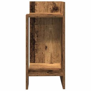 Stylish Old Wood Side Table with Shelf - 25.5x27x60 cm