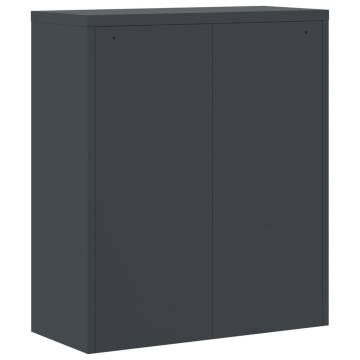 Stylish Anthracite and White File Cabinet - 90x40x105 cm