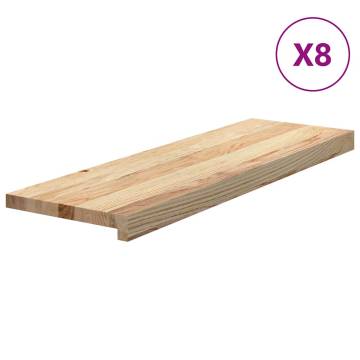 Stair Treads 8 pcs Untreated Solid Oak - DIY Home Improvement