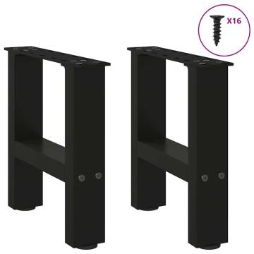 Coffee Table Legs Black - 2 pcs Steel 30x30 cm | HiPo Market