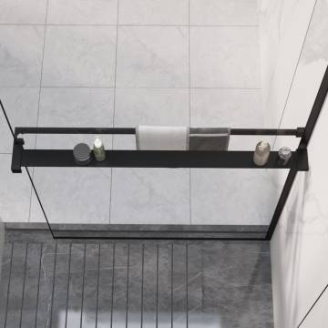 Shower Shelf for Walk-in Shower Wall - Black Aluminium 90cm