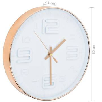 Stylish Copper Look Wall Clock - 30 cm | Hipo Market