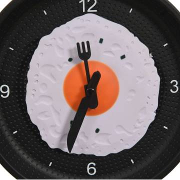 Fun Fried Egg Pan Wall Clock | 18.8 cm Novelty Design