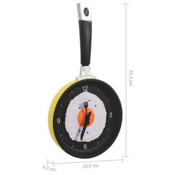 Fun Fried Egg Pan Wall Clock | 18.8 cm Novelty Design