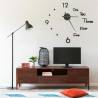 3D Wall Clock Modern Design Black 100 cm XXL - Hipomarket