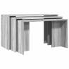Nesting Tables 3 pcs Grey Sonoma Engineered Wood | HipoMarket UK