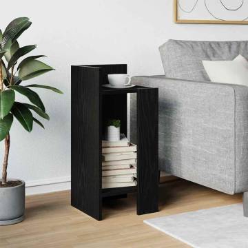 Stylish Black Side Table with Shelf - 25.5x27x60 cm