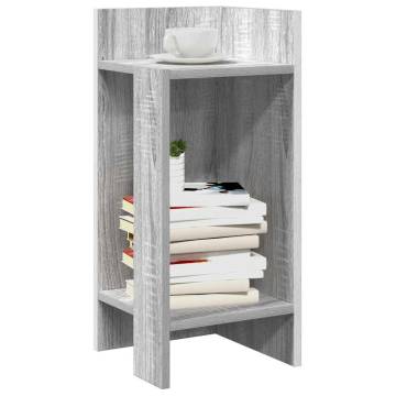 Stylish Grey Sonoma Side Table with Shelf | 25.5x27x60 cm