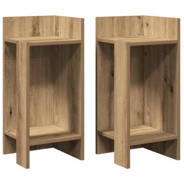 Side Tables 2 pcs with Shelf Artisan Oak - Stylish & Functional