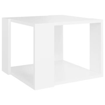 Modern White Coffee Table - 40x40x30 cm Engineered Wood