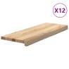 Solid Oak Stair Treads 12 pcs - Natural & Durable | HipoMarket