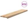 Stair Treads 12 pcs Untreated Solid Oak 120x30x2 cm