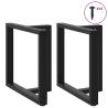 T-Shaped Dining Table Legs - 2 pcs Black Steel 80x35 cm