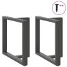 T-Shaped Dining Table Legs - Anthracite Steel 80x35cm