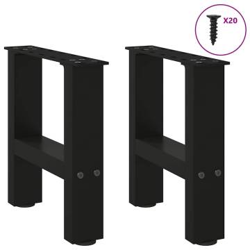 Black Coffee Table Legs - Durable Steel, 30x40 cm | HipoMarket