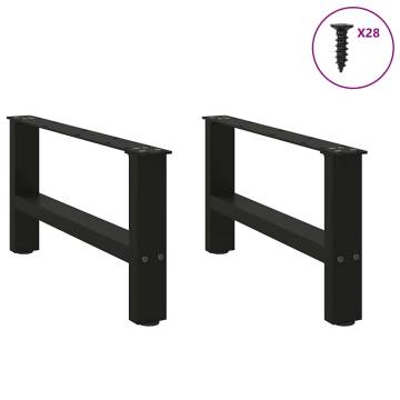 Black Coffee Table Legs (2 pcs) - 30x70 cm Steel | HipoMarket