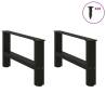 Black Coffee Table Legs (2 pcs) - 30x70 cm Steel | HipoMarket