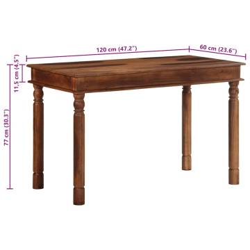 Solid Wood Acacia Dining Table 120x60 cm - Durable & Stylish