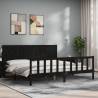  Bed Frame without Mattress Black Super King Size Solid Wood Pine Colour black Size 180 x 200 cm 