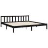 Black Super King Size Pine Bed Frame - No Mattress