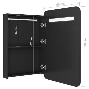 LED Bathroom Mirror Cabinet Black 60x11x80 cm | Hipomarket