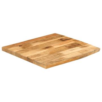 Live Edge Solid Mango Wood Table Top - 80x80 cm | HipoMarket