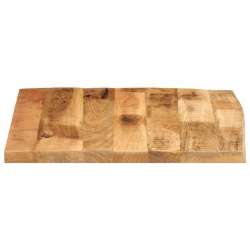 Live Edge Solid Mango Wood Table Top - 80x80 cm | HipoMarket