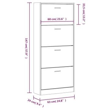 High Gloss White Shoe Cabinet - Stylish & Functional | Hipomarket