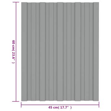 Durable Galvanised Steel Roof Panels - 36 pcs 60x45 cm | HipoMarket