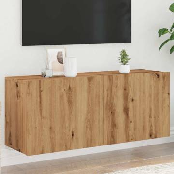 Stylish TV Cabinet Wall-Mounted Artisan Oak | 100x30x41 cm