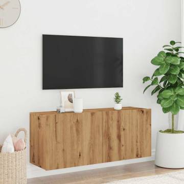 Stylish TV Cabinet Wall-Mounted Artisan Oak | 100x30x41 cm