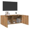 Stylish TV Cabinet Wall-Mounted Artisan Oak | 100x30x41 cm